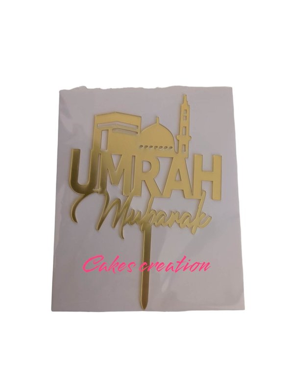 Umrah Mubarak Topper Gold